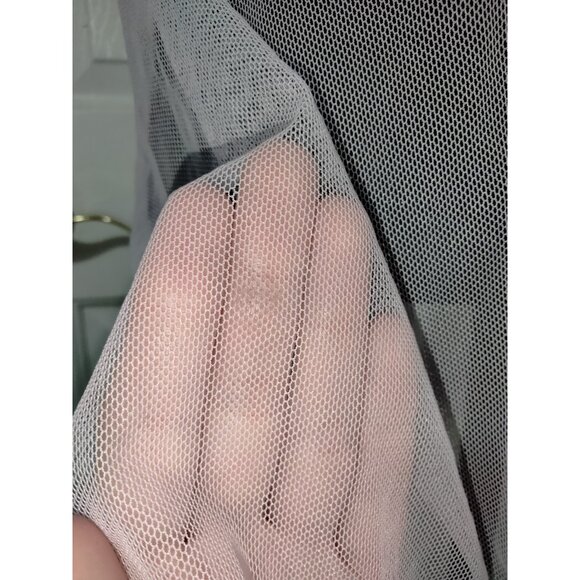 Vtg Y2K Delicates Mesh Babydoll Slip Dress M Embroidered Beaded Coquette Floral - Picture 7 of 10